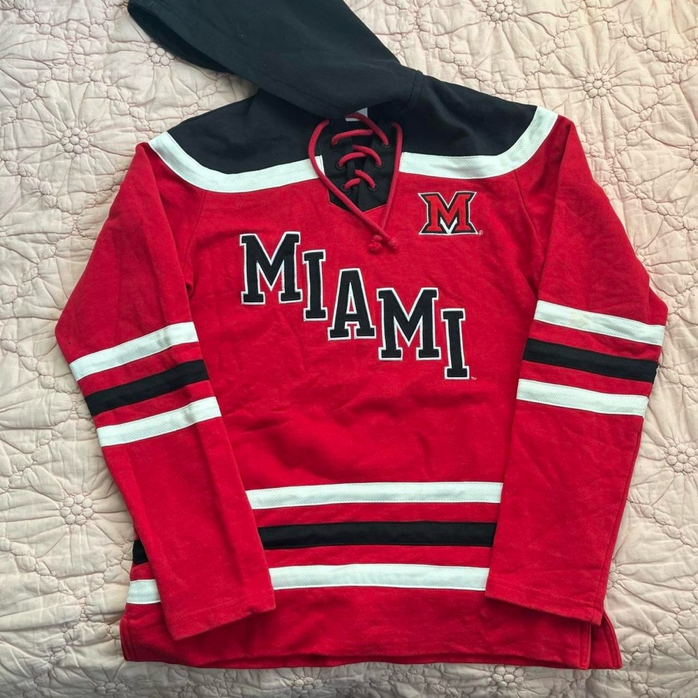 Miami University Red Hockey Sweatshirt
